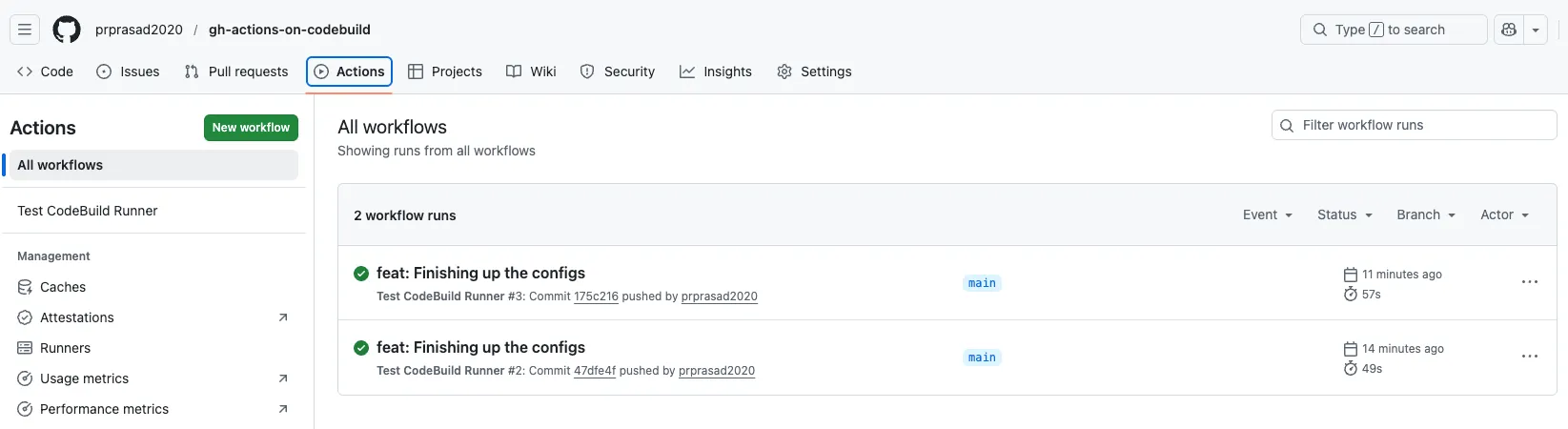 GitHub Workflow Runs